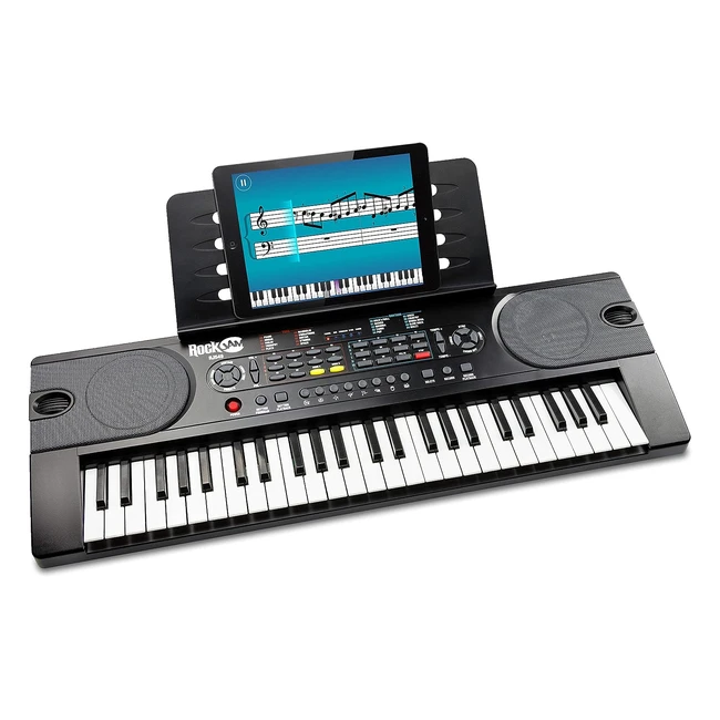 RockJam 49 Key Keyboard Piano - Compact Design Power Supply Sheet Music Stand