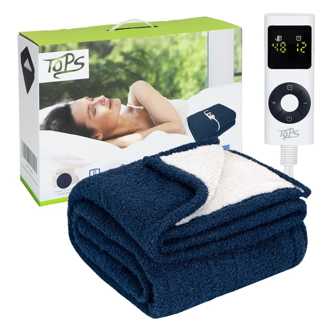 Super Cosy Electric Heated Throw Blanket - 2048 Heat Settings, 112-Hour Auto-Off Timer - Warm Sherpa, Machine Washable