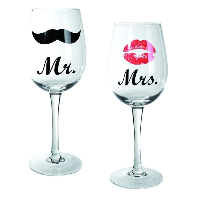 Bicchieri da vino Mr e Mrs - Set di 2 - Ideale per matrimoni e anniversari