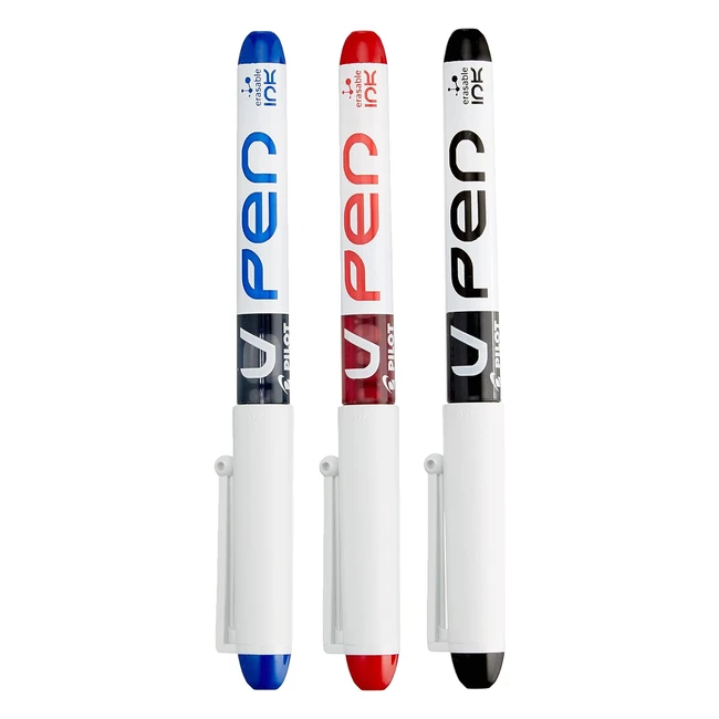 Pilot VPen Disposable Fountain Pen - Black/Blue/Red Pack of 3 - Fine Writing Stroke