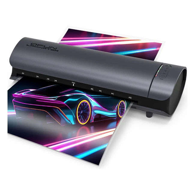 Plastificadora A3 Qfun - Máquina de laminación térmica con 30 fundas - Ideal para escolar, oficina, hogar, foto, documento