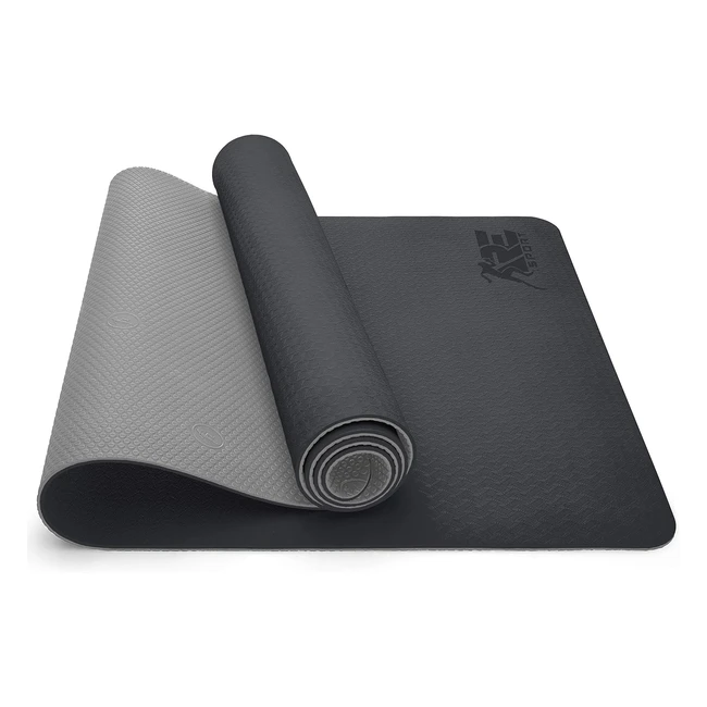 Resport Yogamatte phthalatfrei, Gymnastikmatte rutschfest, Fitnessmatte ungiftig, 183 x 61 x 06 cm