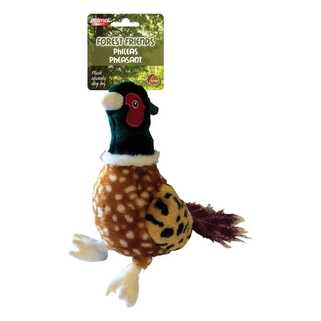 Animal Instincts Forest Friends Squeaky Plush Dog Toy Phileas Pheasant Small