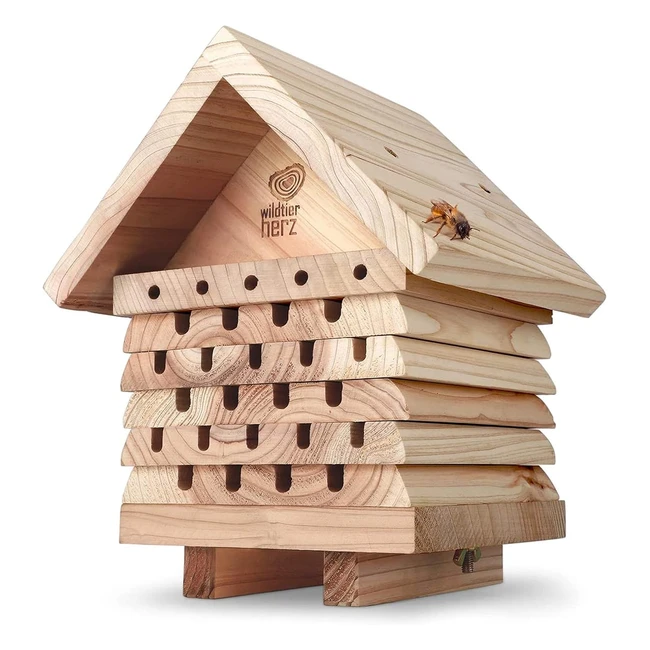 Casetta per api solitarie Wildtier Herz, resistente alle intemperie, dimensioni 25x21x19 cm