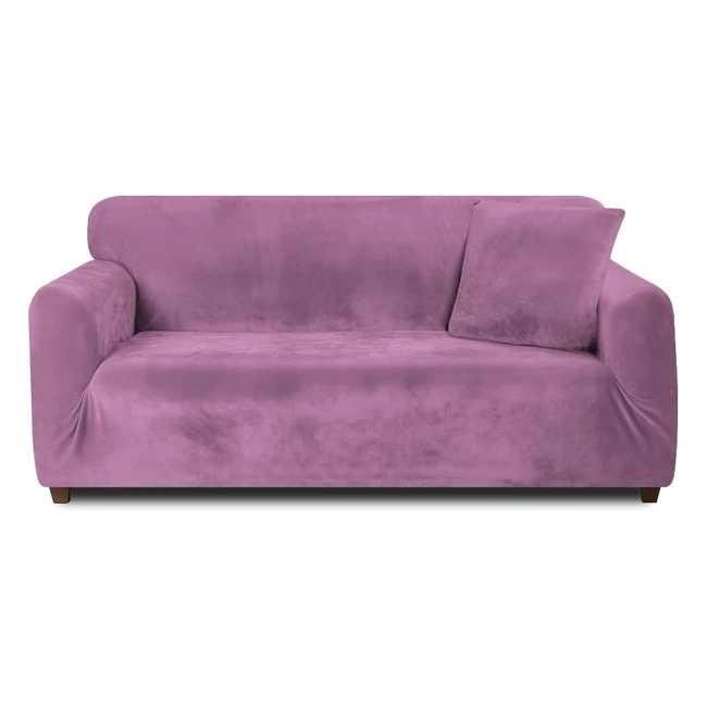Thick Velvet Sofa Covers - High Stretch, Non-Slip - Teynewer - 1 2 3 4 Seater - Purple