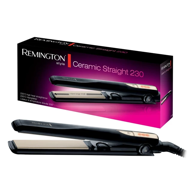Remington Piastra per Capelli Rivestimento Ceramica e Teflon 190-230°C Indicatori Luminosi Blocco Piastre S1005