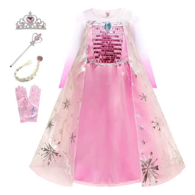 Disfraz princesa Frozen Elsa - Talla 39 - Rosa
