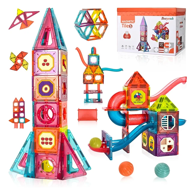 Blocs de construction magntiques 3D Beeyouk - Jeu de construction STEM pour en