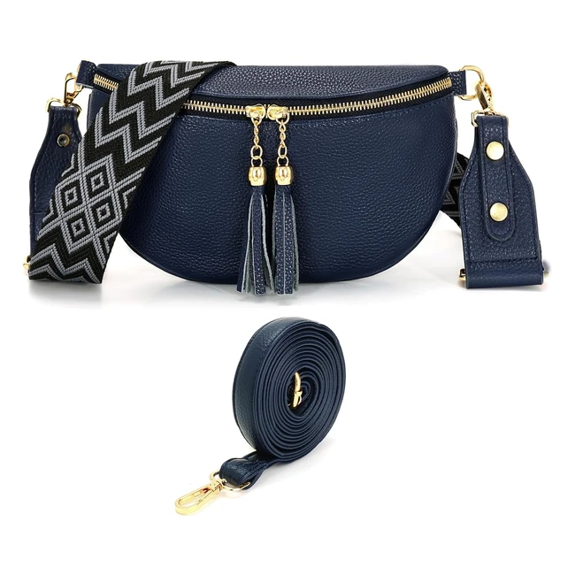 Sac Banane Femme Bandoulière Cuir Bleu - Yisuohoom