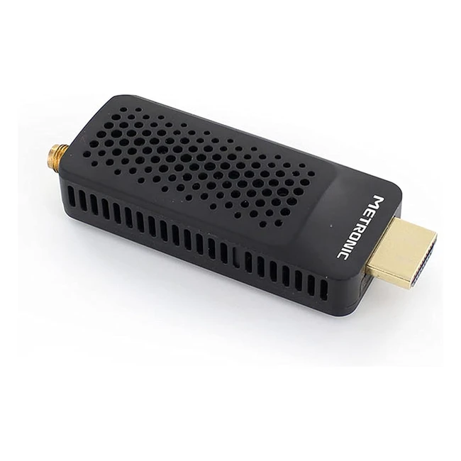 Metronic 441625 - Descodificador Sintonizador Receptor TDT DVBT Compatible DVBT2 Dongle Stick Compacto HEVC EPG Full HD 1080p HDMI Puerto USB 2.0 Tecla SOS Recepción Multirepetidor
