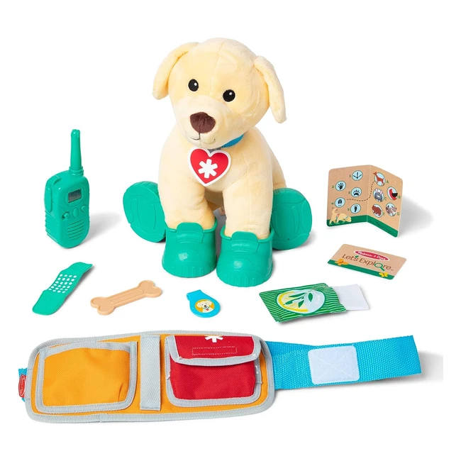 Melissa & Doug Perro Guardabosques de Peluche - Equipo de Búsqueda y Rescate - Juguete Suave y Adorable