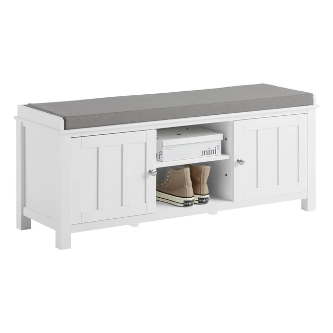 Meuble à chaussures banc de rangement Sobuy FSR35W avec 2 compartiments ouverts et 2 portes - Confortable et pratique