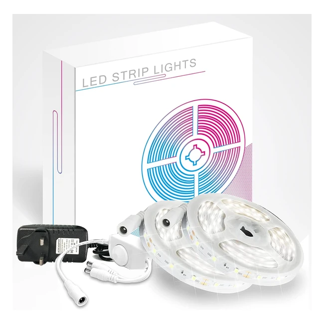Phopollo White LED Strip Lights 15m Dimmable 900 LEDs 6500k - Brighten Your Space!