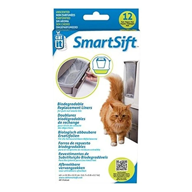 Catit biologisch abbaubare Einlagen für die Catit Smart Sift Katzentoilette 40x25x22cm 12er Pack