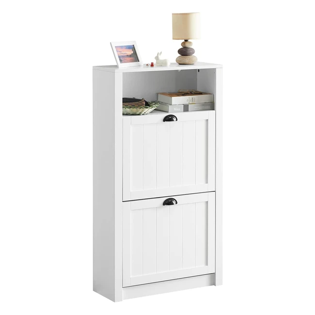 Meuble à chaussures SoBuy FSR87KW - Armoire d'entrée avec 2 abattants et espace de rangement