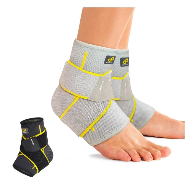 Bracoo FS60 - Bandages de Cheville Réglables pour Protection et Soutien - Homme et Femme