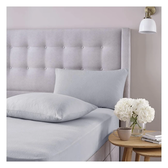Silentnight Brushed Cotton Fitted Sheet & Pillowcase Set - Grey King