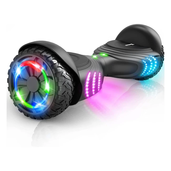 Tomoloo Musicrhythmed Hover Board for Kids and Adults | UL2272 Certified | Music Speaker | RGB LED Light | Black