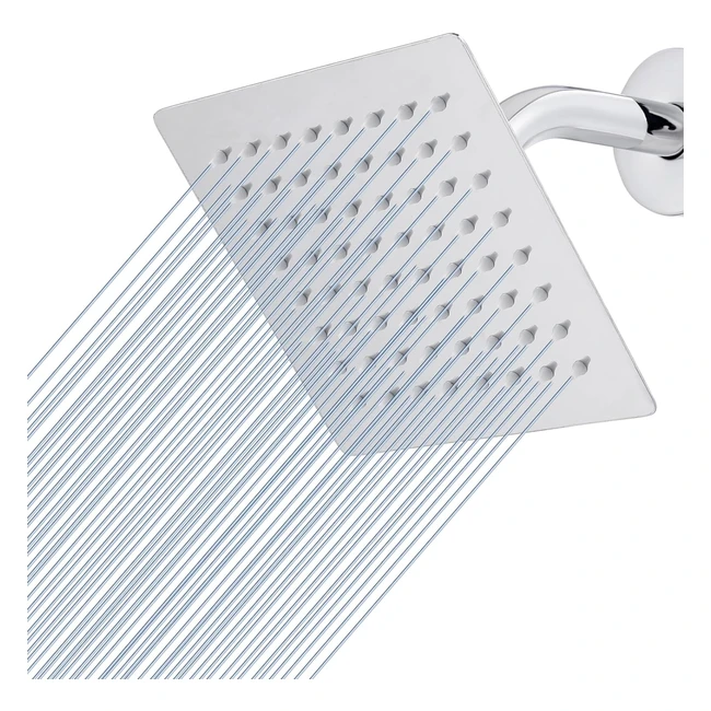 Cabezal de ducha lluvia 15cm Voolan - Alta presión de acero inoxidable 304 - Instalación en pared o techo