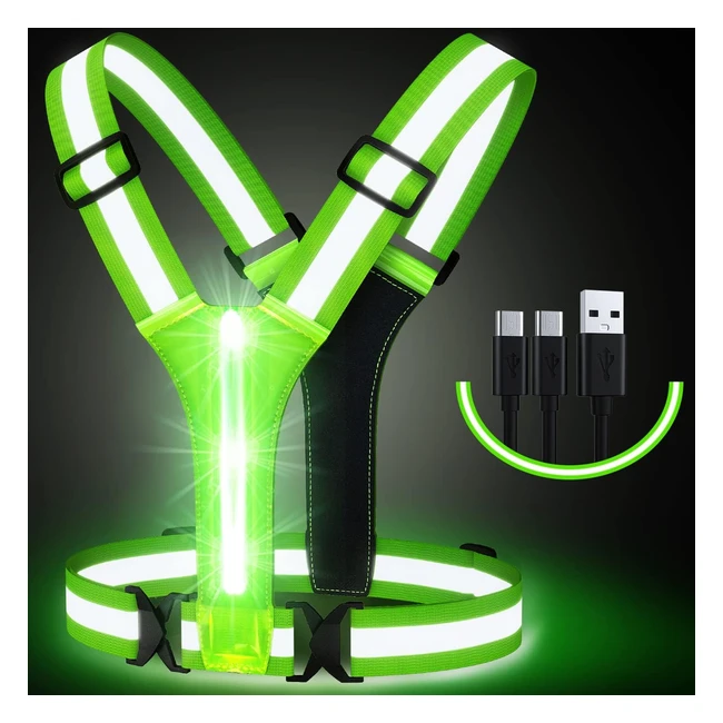 Gilet Riflettente LED Simket - Alta Visibilit - Jogging Corsa Ciclismo - Si