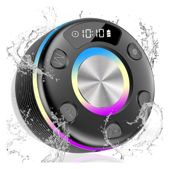 Enceinte Douche Bluetooth Étanche OYIB - Son Surround HD, Ventouse, Lumière LED - Pour Extérieur