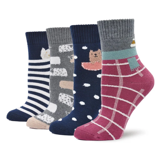 Calcetines Trmicos Mujer - Calientes y Coloridos - 4 Pares