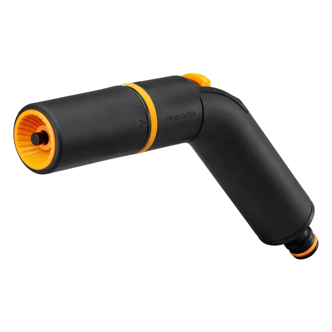 Pistolet Pulvérisateur Fiskars 2 Fonctions - Jet et Rinçage Réglable - Taille Universelle Noir/Orange