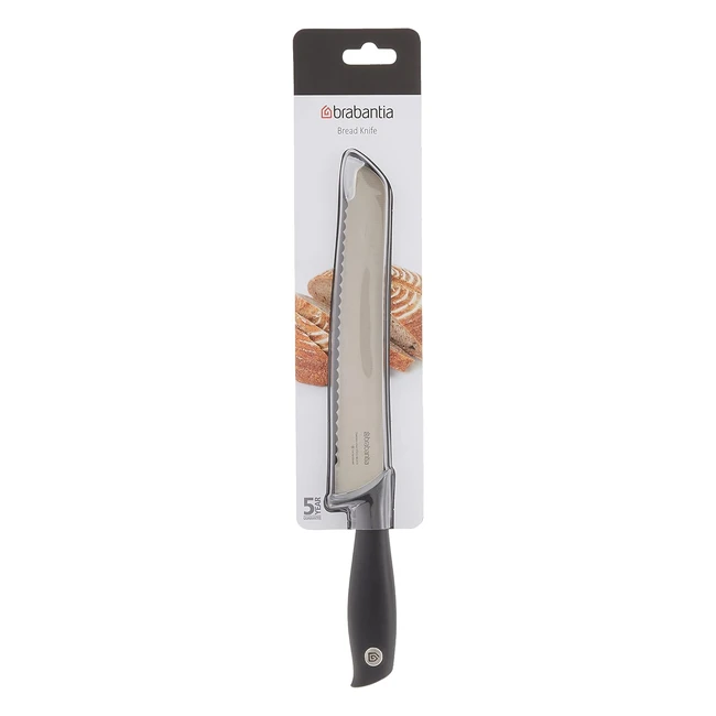 Cuchillo para Pan Brabantia Tasty - Gris Oscuro - Ref. 123456 - Mango Ergonómico y Seguro