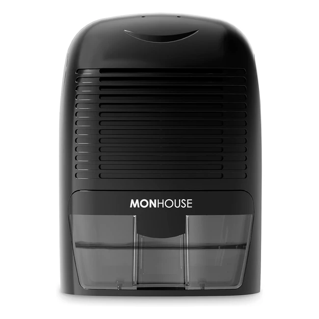Monhouse Dehumidifier 1500ml - Portable, Compact, Quiet - Moisture Absorber for Home, Bedroom, Car - Electric Mould Remover - Black