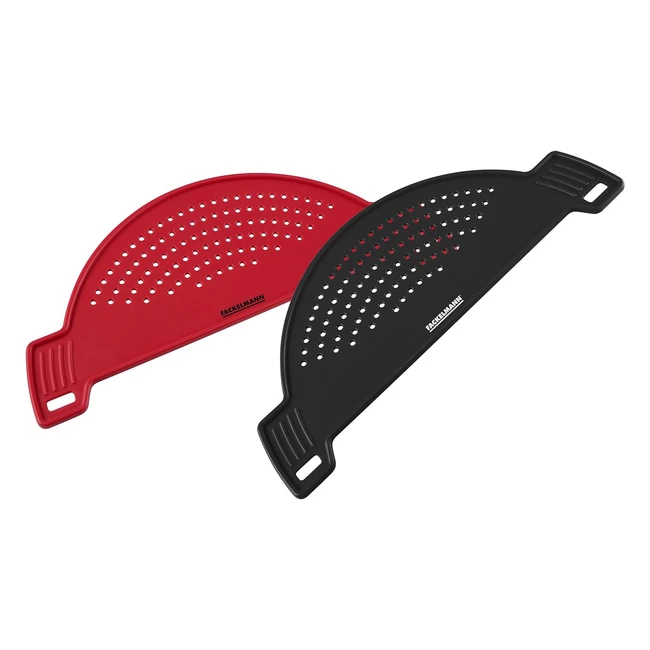 Escurridor de cocina Fackelmann para ollas - Ajustable con clip - Colores aleatorios - Negro o rojo - 28x12 cm