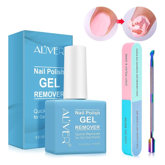 Quick  Easy Gel Nail Polish Remover - 15ml - Aliver