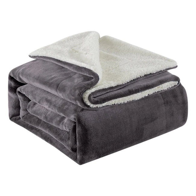 Coperta Lifewit in Sherpa Reversibile Morbida per Divano Letto - Grigio 150x200 