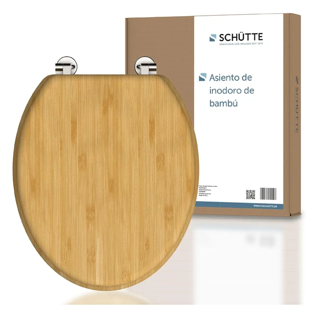 Asiento de inodoro de bamb Schtte 81001A - Sostenible y resistente - Carga m