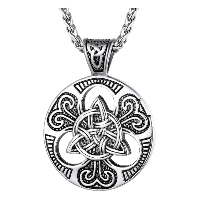 Prosteel Triquetra Celtic Knot Necklace | Scottish Jewelry | 555cm | 316L Stainless Steel | Gold Plated