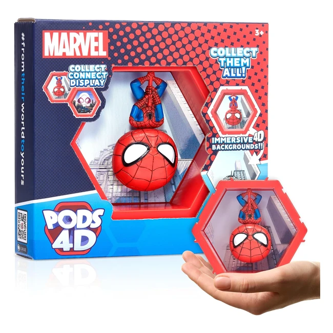 Wow Pods 4D Marvel Spiderman Bobblehead Figure | Bursting into Your World | Wall or Shelf Display | Marvel Toys and Gifts | Series 1 | No. 411