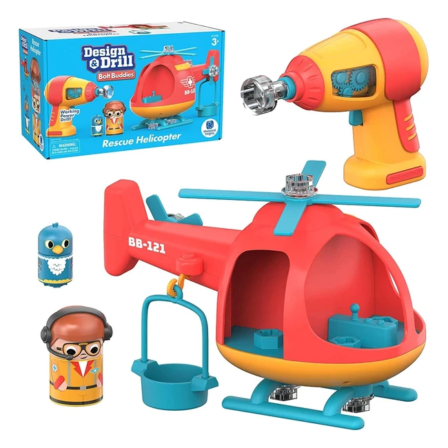 Helicóptero Rescate Bolt Buddies Design Drill Aprende Construcción