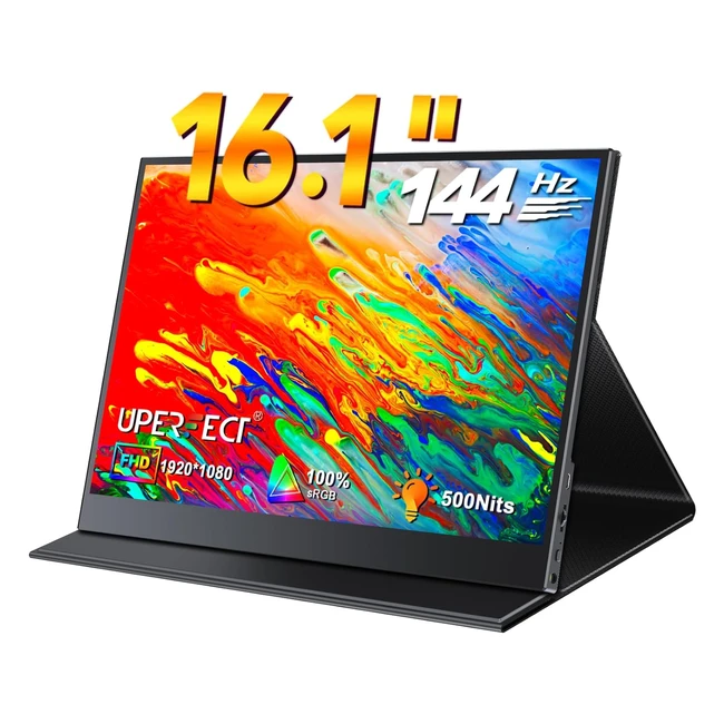 Écran portable Uperfect 144Hz 16:1 Moniteur de jeu FHD 1920x1080 IPS 100% sRGB