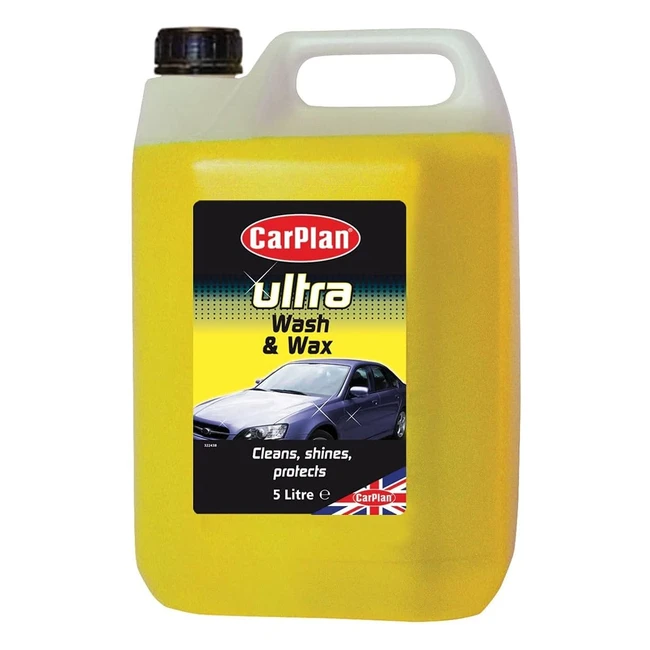 Carplan Ultra Wax Wash Car Shampoo 5L - Removes Dirt, Adds Protective Wax Layer