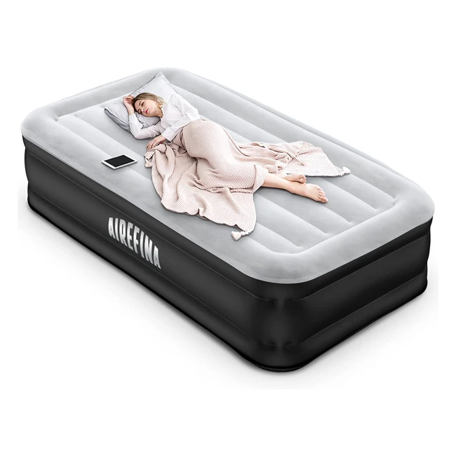 Materasso Gonfiabile Singolo Airefina - Alta Qualità - Pompa Integrata - 190x99x46cm