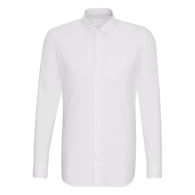 Seidensticker Herren Business-Hemd Slim Fit bgelfrei Kent-Kragen Langarm Patch