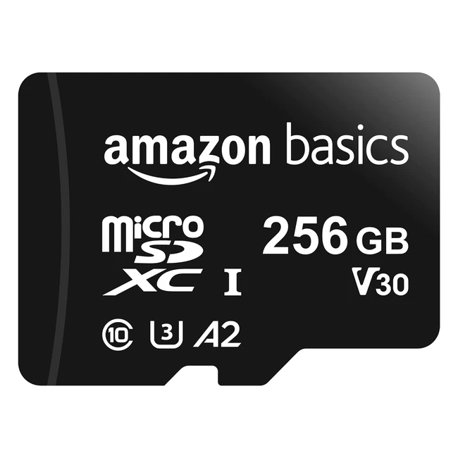 Amazon Basics microSDXC 256GB mit SD Adapter A2 U3 Lesegeschwindigkeit bis zu 100 MB/s Schwarz