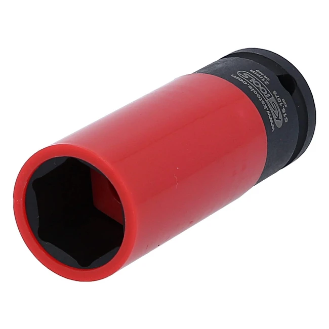 KS Tools 5151076 - Bussola per Avvitatori ad Impulsi 12 Cerchi Alluminio - Lunga 21mm