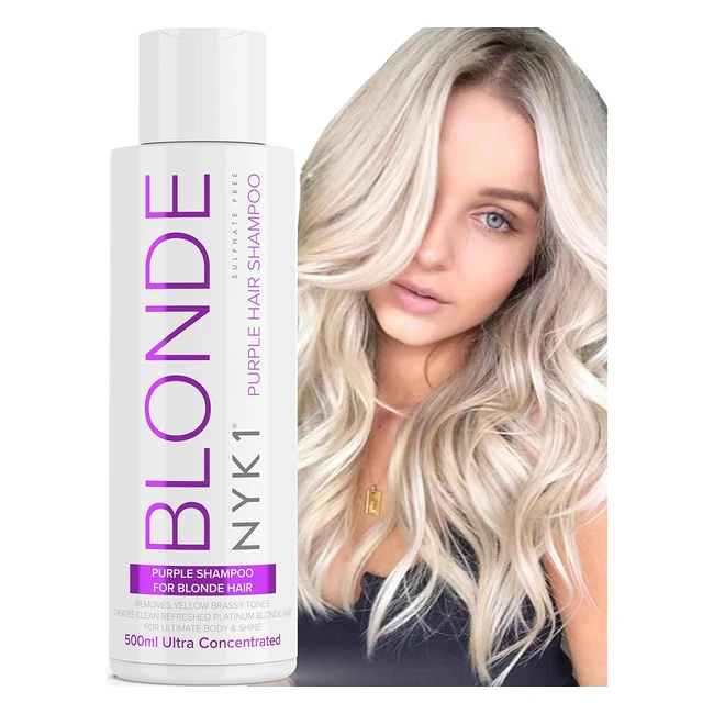 Purple Shampoo for Blonde Hair 500ml - Removes Yellow Tones - No Yellow Shampoo