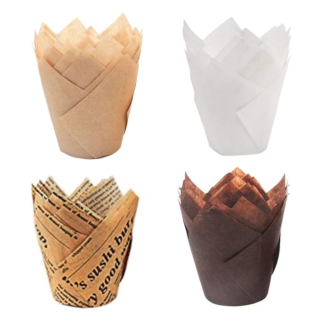 200 caissettes cupcake en papier SOSINYA - Réf. 200MUFFIN - Décoration tulipe