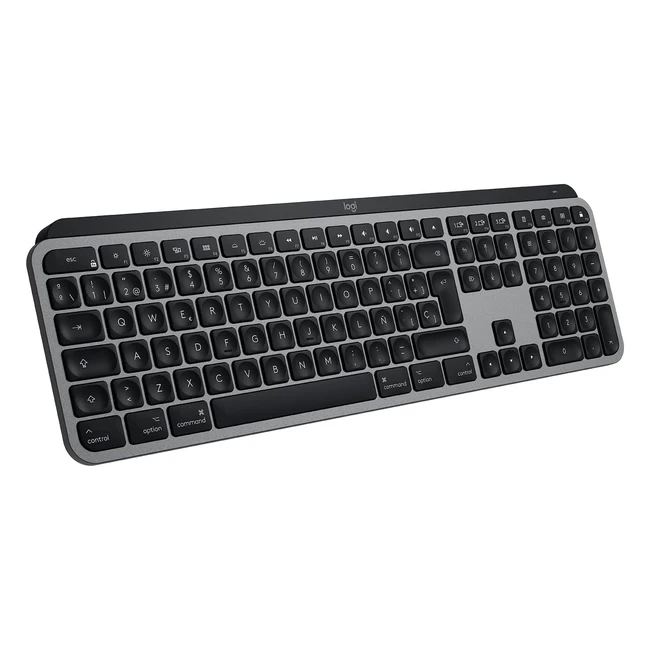 Logitech MX Keys Teclado Inalámbrico Retroiluminado para Mac y iPad - Funcionalidad Adaptativa - QWERTY Español - Gris