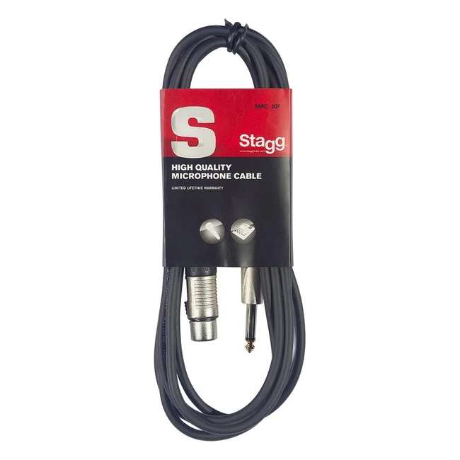 Stagg SMC6 6m Mic Cable  Sturdy Connections  XLR Female  14 Mono Jack  S-S