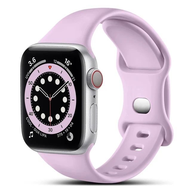 CEMIKA Compatible with Apple Watch Strap 38mm 41mm 40mm Silicone Sport Band Replacement Straps - Lavender