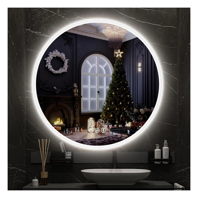 Specchio Bagno LED 80 cm - Design Elegante, Dimmerabile, Altoparlante Bluetooth