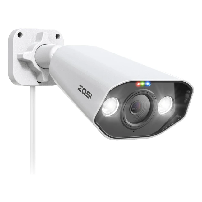 Cámara de Vigilancia Zosi C182 3K POE Exterior 5MP - Detección de Persona y Vehículo - Visión Nocturna - Audio Bidireccional
