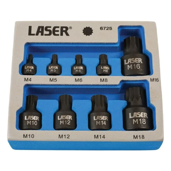 Juego de puntas de destornillador spline de perfil bajo láser 6725 - Plata